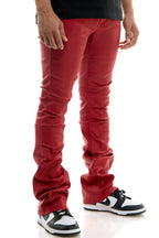 Waxed Pleat Flare Pants high waist pleated design