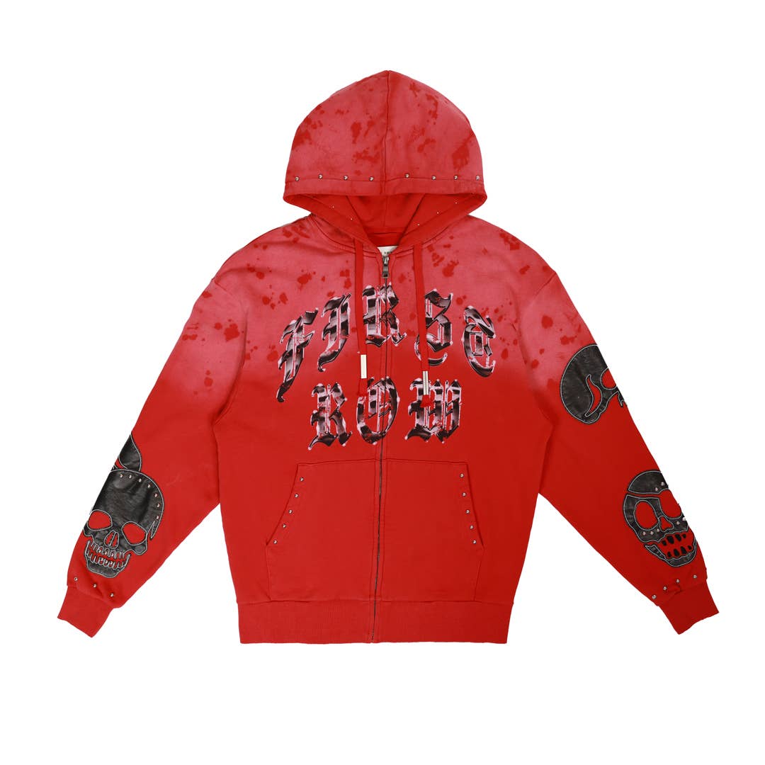 wake up and be fierce applique full zip hoodie streetwear