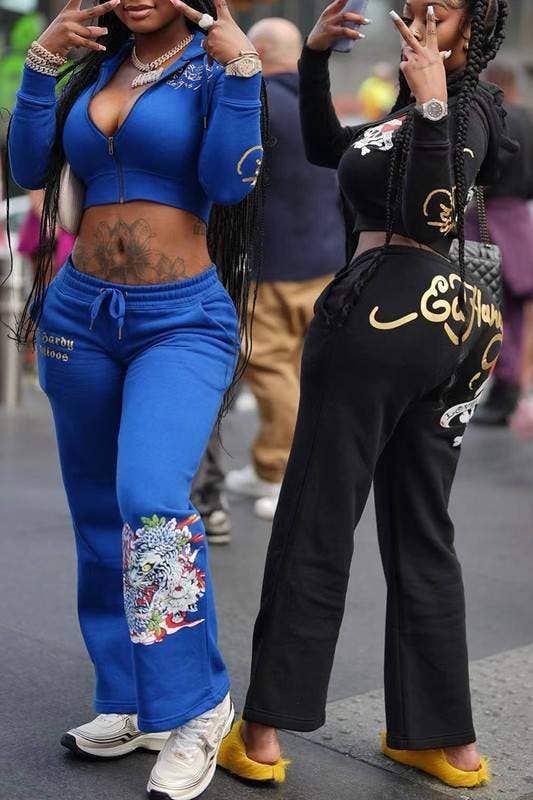 Graphic Tracksuit Set for Women graphic top and pants