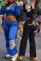 Graphic Tracksuit Set for Women graphic top and pants