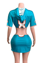 NC2097A Varsity Crop Hoodie & Mini Skirt Set