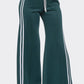 Slit Two White Stripes Flare Pants