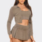 Inside Tank Top Jacket And Skort 3 Pieces Set