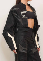 Furious Motor Racing Leather Jacket for Women edgy streetwear