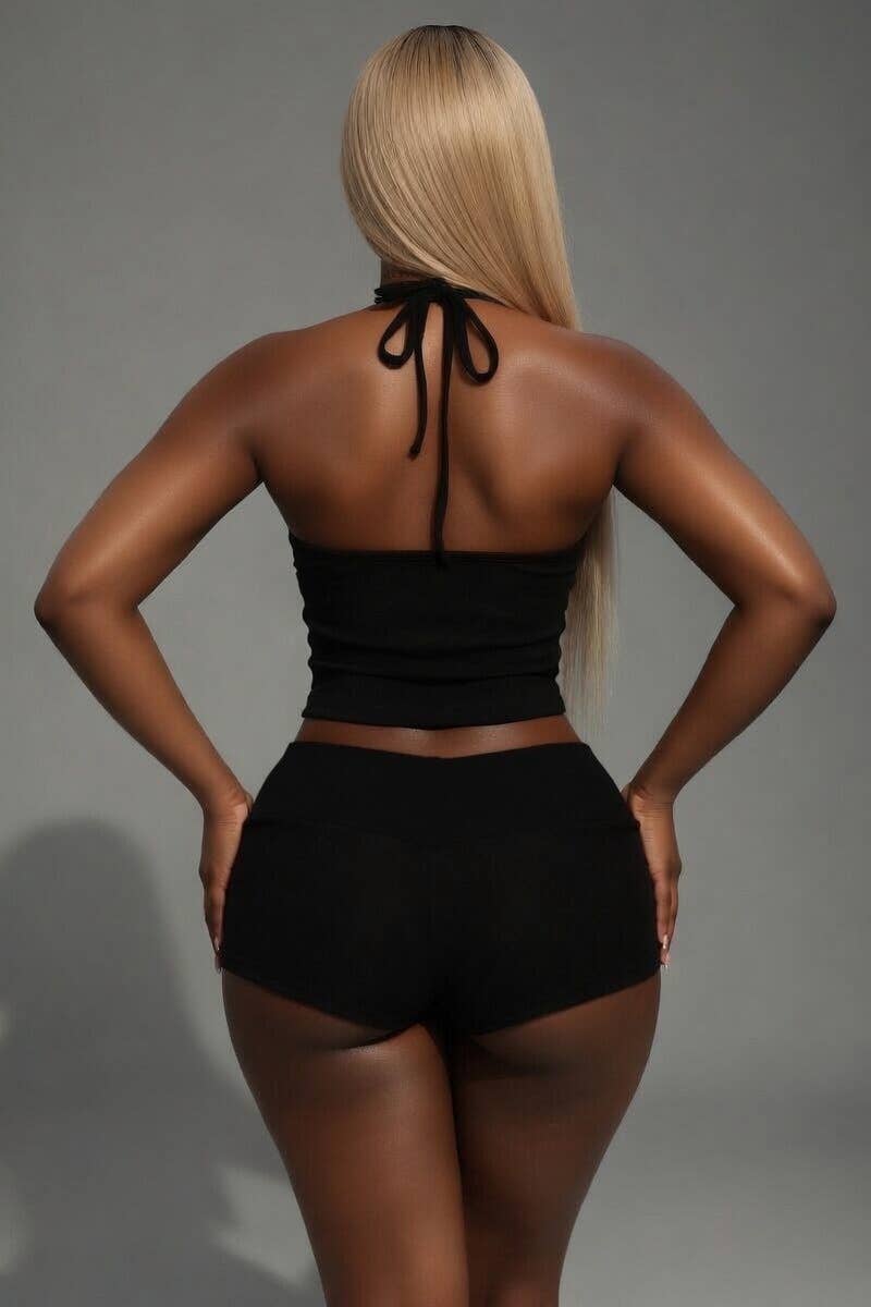 HALTER TANK AND MINI SHORTS SET