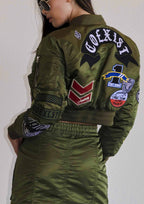 Coexist Multi Patches MA-1 Jacket for Women trendy patches detail