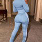 Sporty striped tape coat pants set