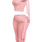 PLUS SIZE One shoulder tied capri leggings set
