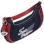 True Religion Wing Motif Denim Hobo Bag