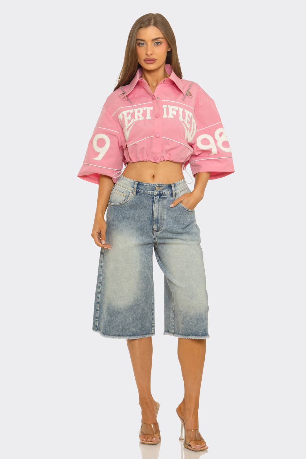 Crop Zip Detail Shirt Jacket