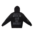 wake up and be fierce applique full zip hoodie women streetwear