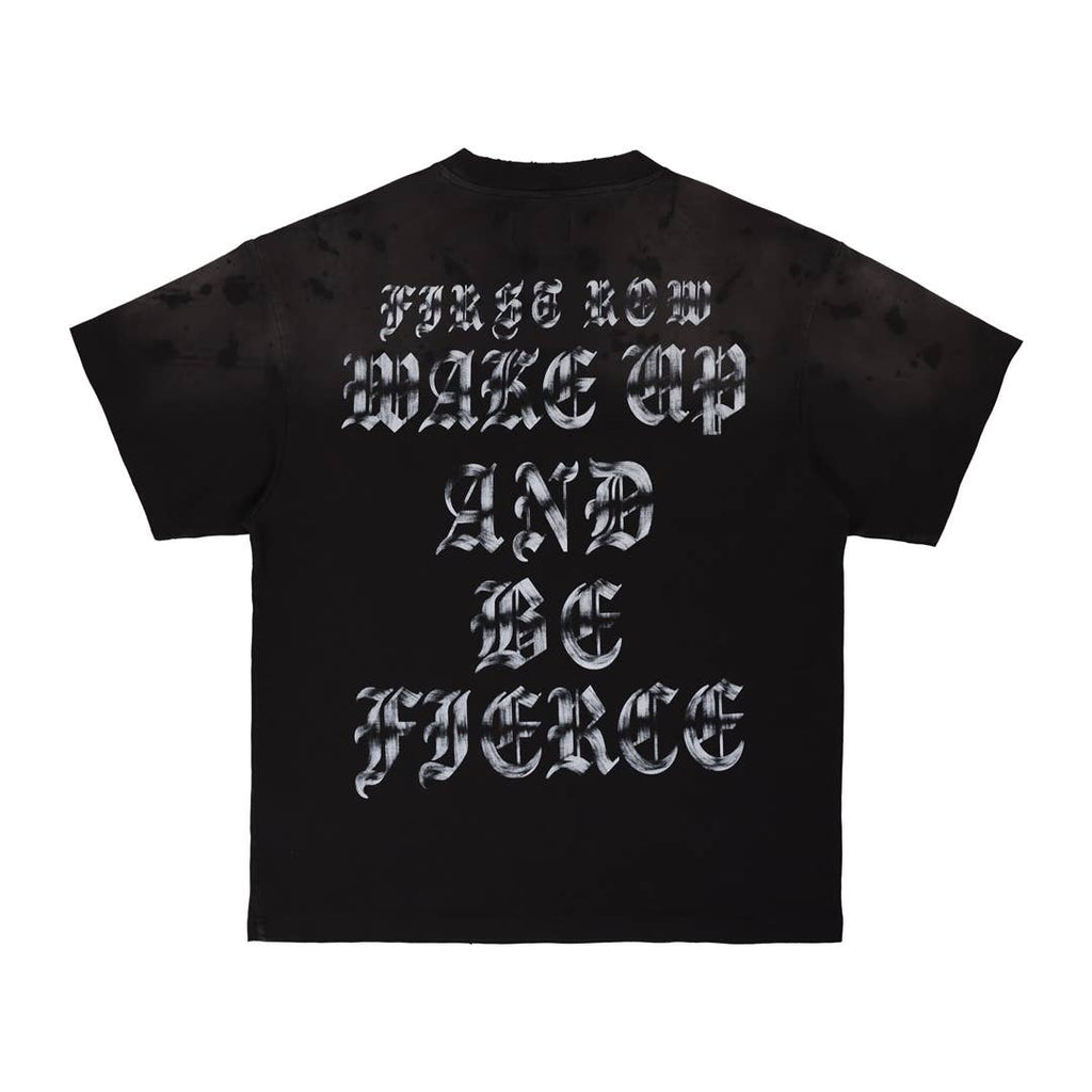 WAKE UP AND BE FIERCE APPLIQUE TEE
