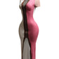 PLUS SIZED Color blocked zipper closure dress