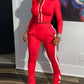 Sporty striped tape coat pants set