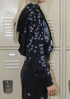 made in heaven stardust zip up hoodie model wearing