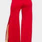 Slit Two White Stripes Flare Pants