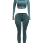 Teal cut out top and leggings set