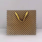 20pcs, 3 size Checkered kraft brown paper gift bag w/ tissue
