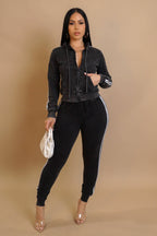 mineral washed jacket and jogger set vintage wash outfit