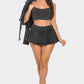 Inside Tank Top Jacket And Skort 3 Pieces Set