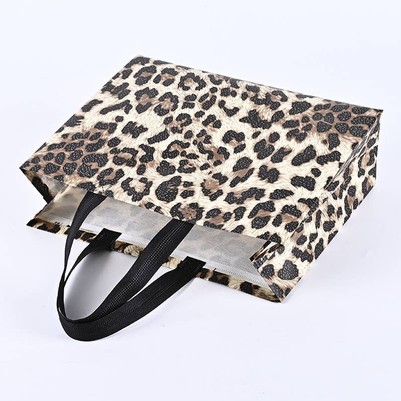 50pcs, 4 Sizes Leopard Animal Print Non-woven Gift Bag