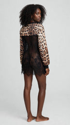 Lace Mesh Patchwork Oversized Jersey Longsleeve Top