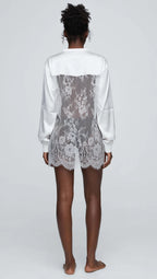 Lace Mesh Patchwork Oversized Jersey Longsleeve Top
