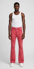 Red Diamond Guapi Jeans – Luxury Stacked Embellished Streetwear Denim