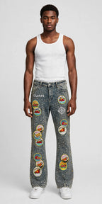 Tropical Drip Guapi Denim – Premium Streetwear Stacked Designer Jeans